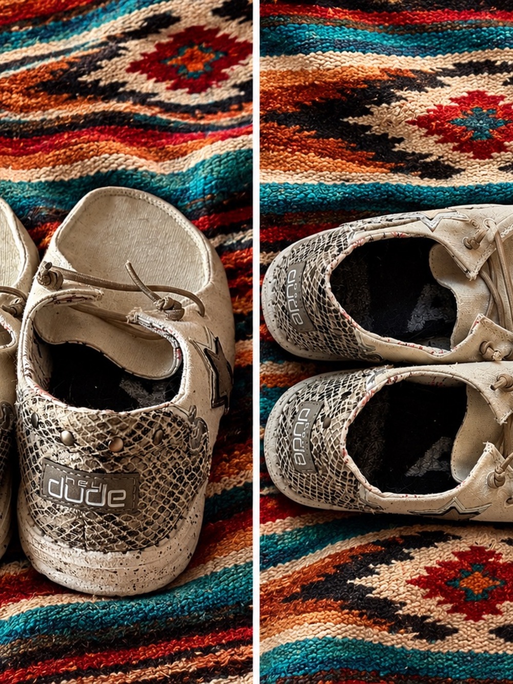 Kids Casual Shoes in Cream with Snake-Print Accent